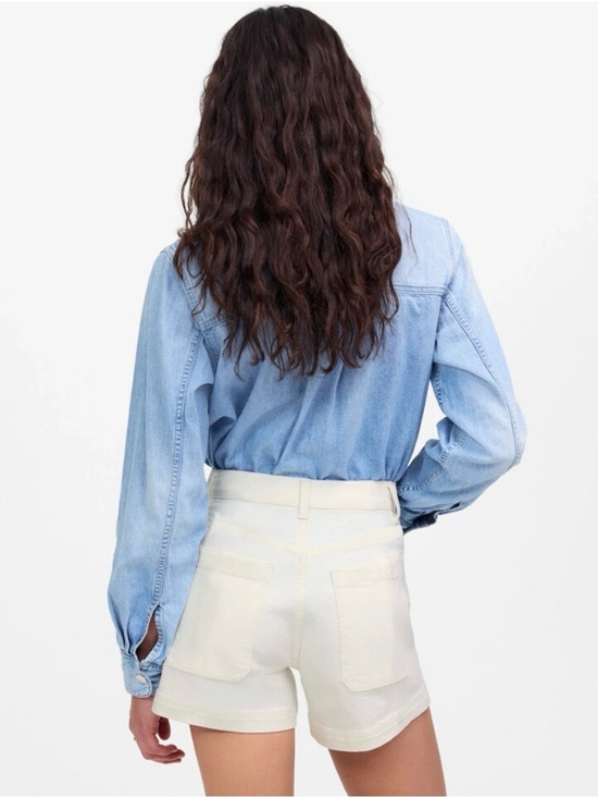 Madewell Women's White Denim Emmett Short Patch Pocket Edition - Size 30” Waist - Picture 3 of 6